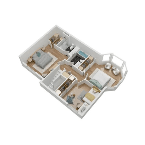 a floor plan of a small apartment with a bedroom and a living room